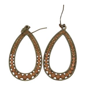 Coral Colour Dangle Hook Earrings